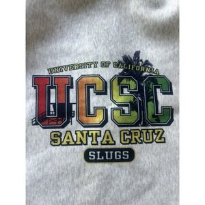 UCSC Santa Cruz Slugs Drawstring Bag Gray Fleece Lined University of California